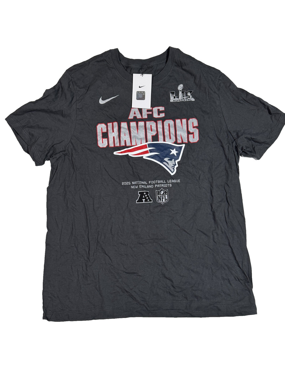 Nike New England Patriots 2025 AFC Champions Roster T Shirt Mens XL NWT NEW